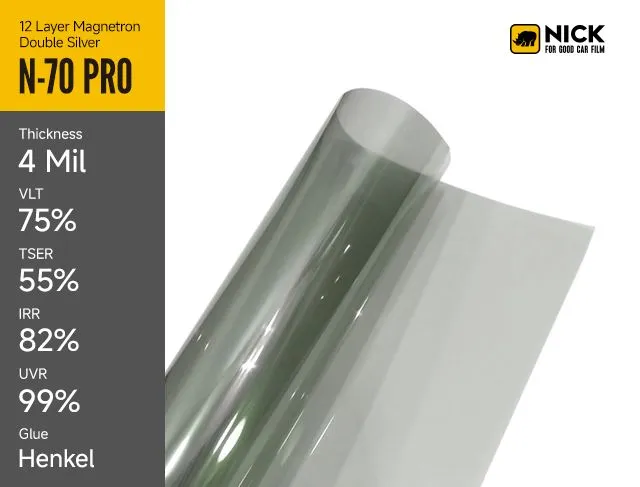 Ezüst ablakfestés autókhoz Fényvisszaverő fólia fokozza a vezetési élményt